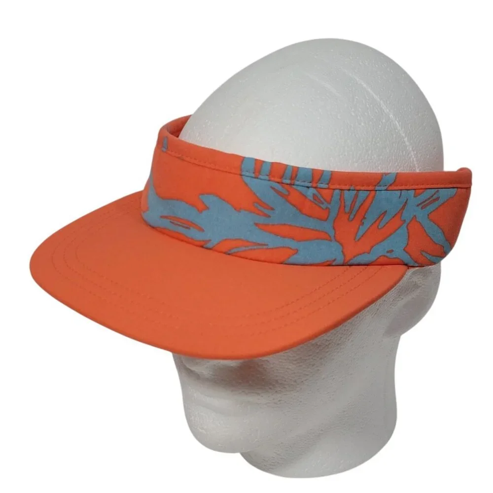 The North Face Sun Visor Orange Tropical Paintbrush Adjustable Golf Running NWOT